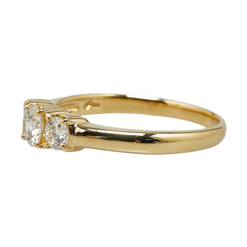 K18YG Yellow Gold Diamond Ring 0.40ct 0.38ct Size 17