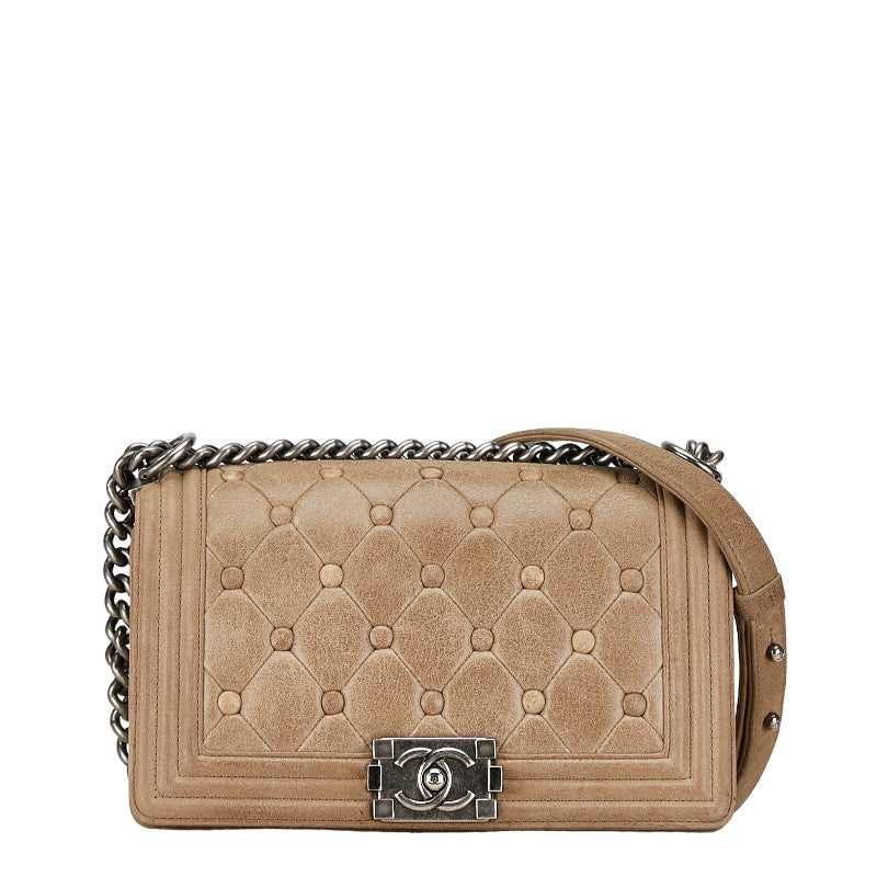 Chanel Boy Chanel Leather Chain Shoulder Bag in Very Good Condition