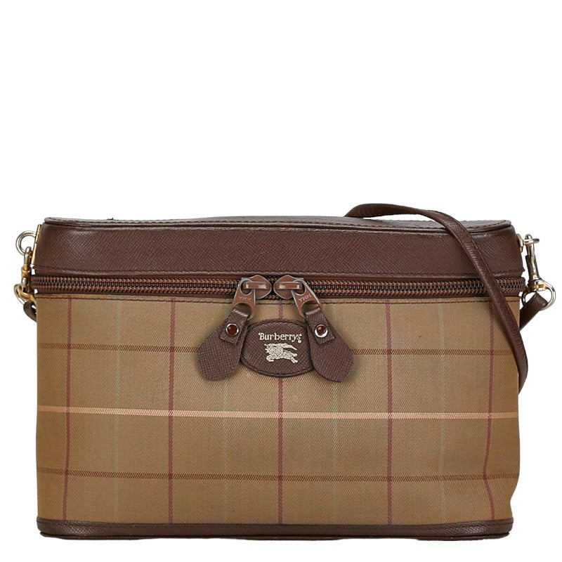 Burberry Canvas Leather Check Shoulder Bag