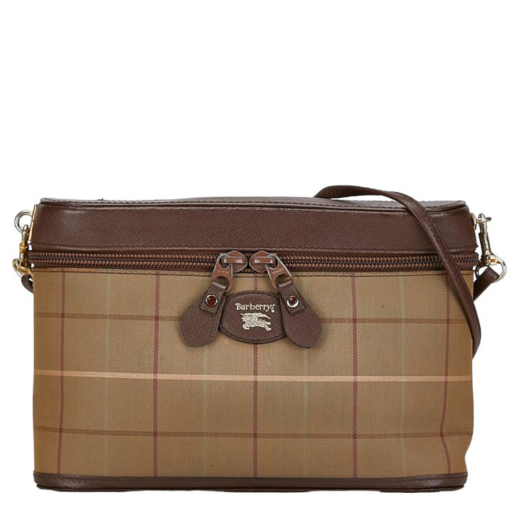 Burberry Canvas Leather Check Shoulder Bag