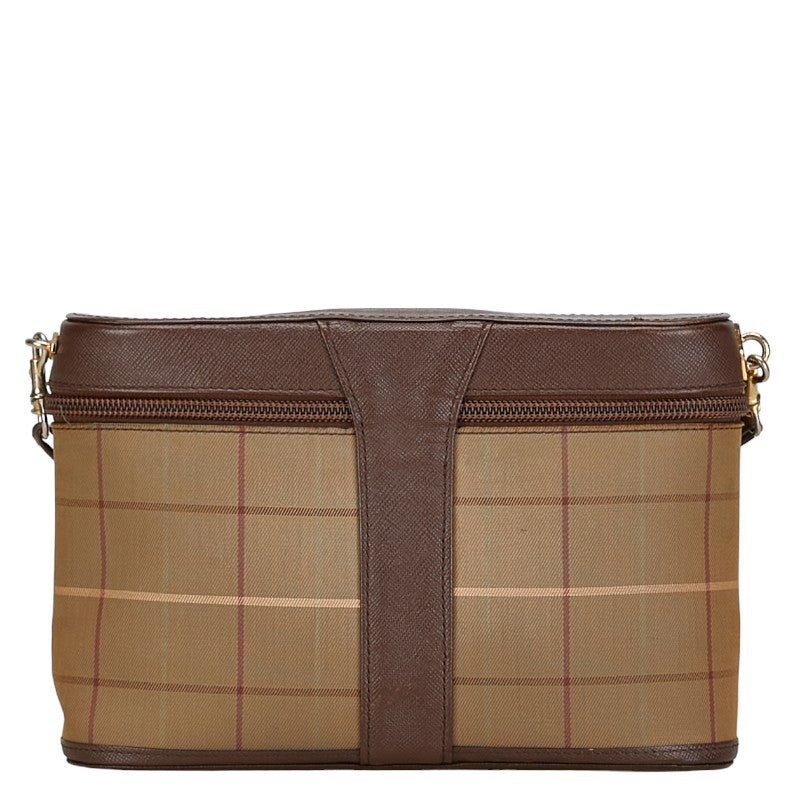 Burberry Check Canvas Leather Shoulder Bag