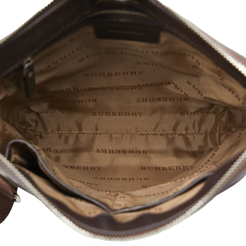 Burberry Nova Check Nylon Canvas Leather Shoulder Bag