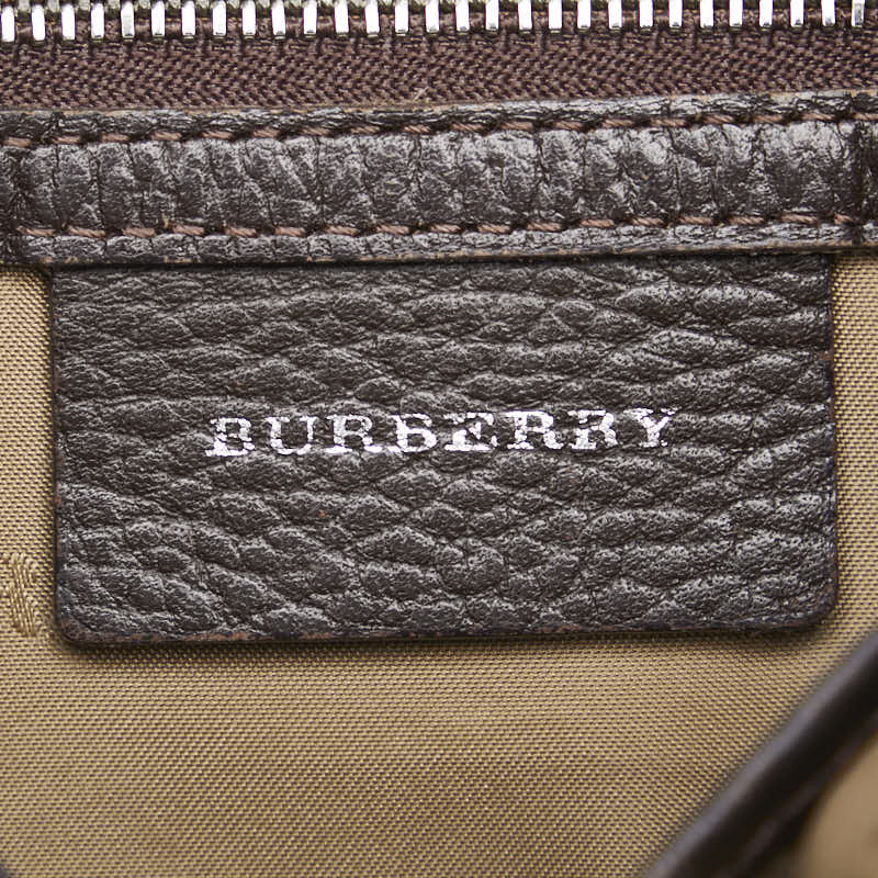 Burberry Nova Check Nylon Canvas Leather Shoulder Bag in Very Good Condition