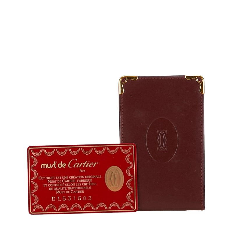 Cartier Leather Cigarette Case Bordeaux Wine Red in Very Good Condition