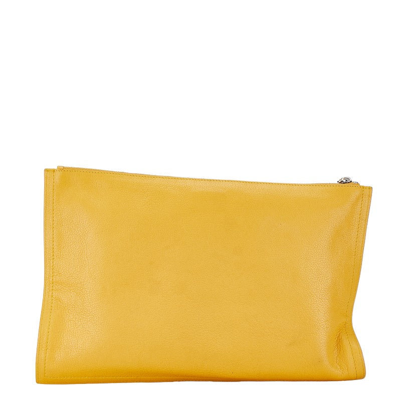 Givenchy Leather Logo Clutch Bag Yellow