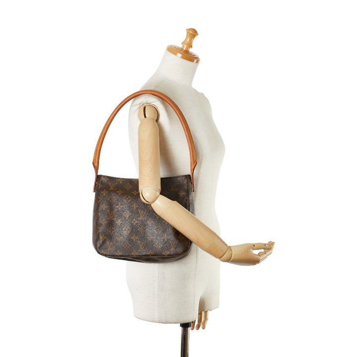 Louis Vuitton Monogram Looping MM Shoulder Bag M51146 Brown PVC Leather in Very Good Condition