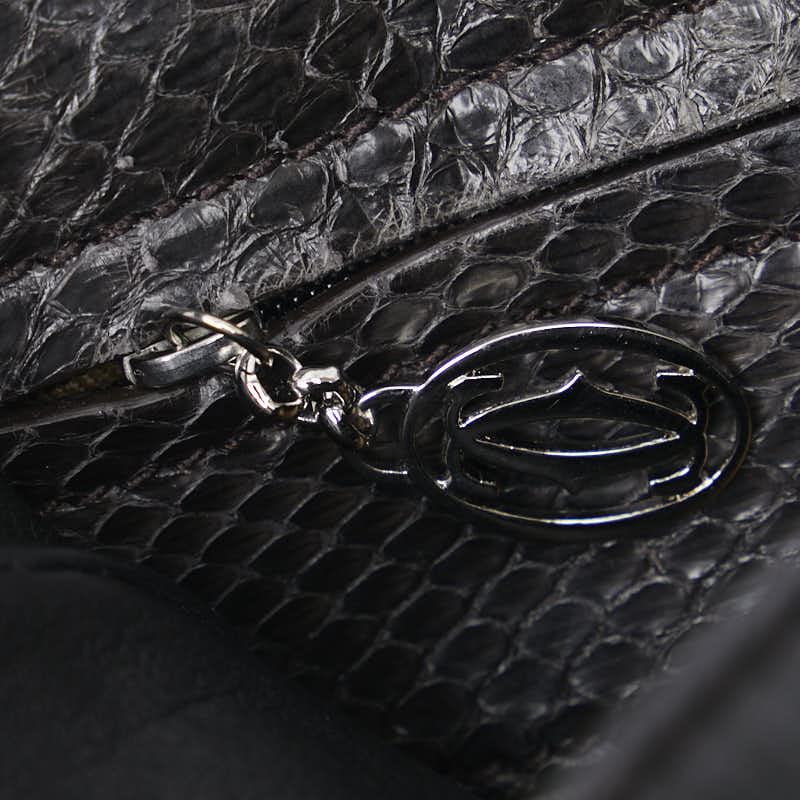 Cartier Marcello Leather Python Shoulder Bag in Very Good Condition