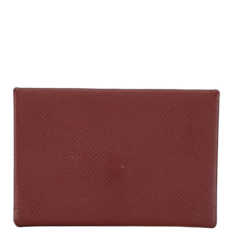 Hermes Calvi Card Coin Case Rouge Ash in Great Condition