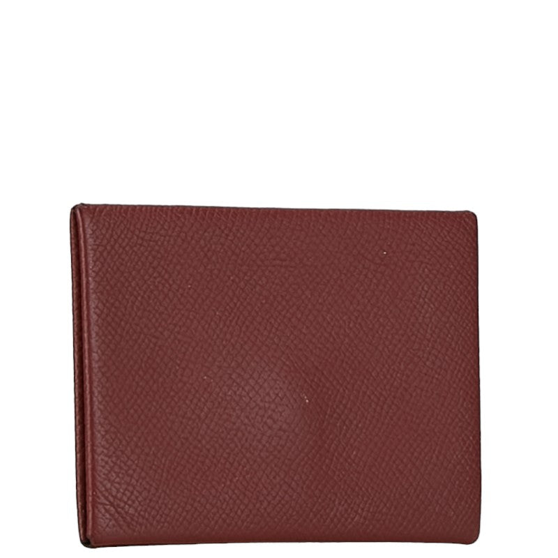 Hermes Calvi Card Coin Case Rouge Ash in Great Condition