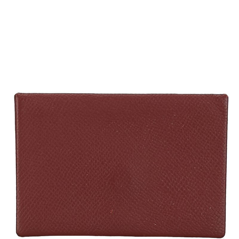 Hermes Calvi Card Coin Case Rouge Ash in Great Condition