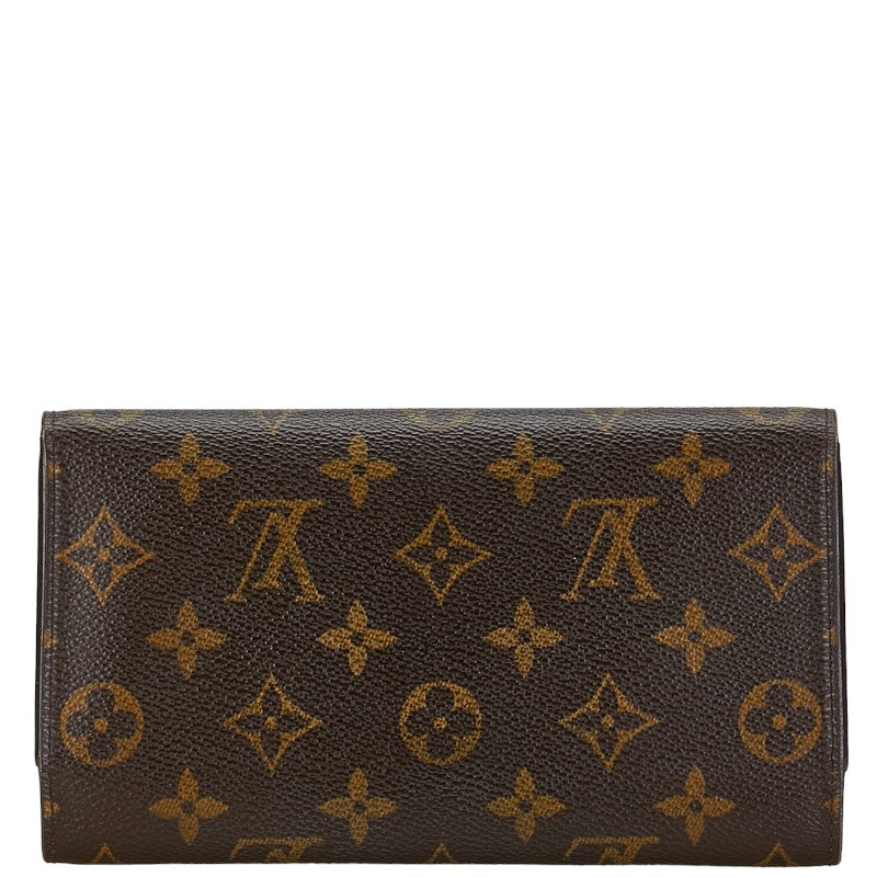 Louis Vuitton Monogram Portefeuille International Wallet M61217 Brown PVC Leather in Very Good Condition