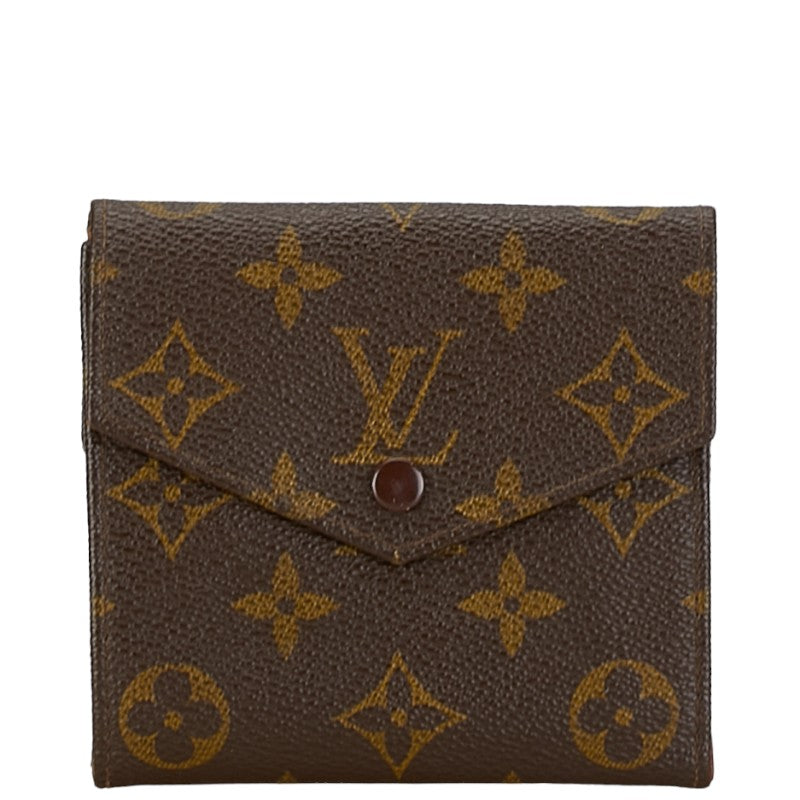 Louis Vuitton Monogram Bifold Wallet M61660 Brown PVC Leather in Very Good Condition