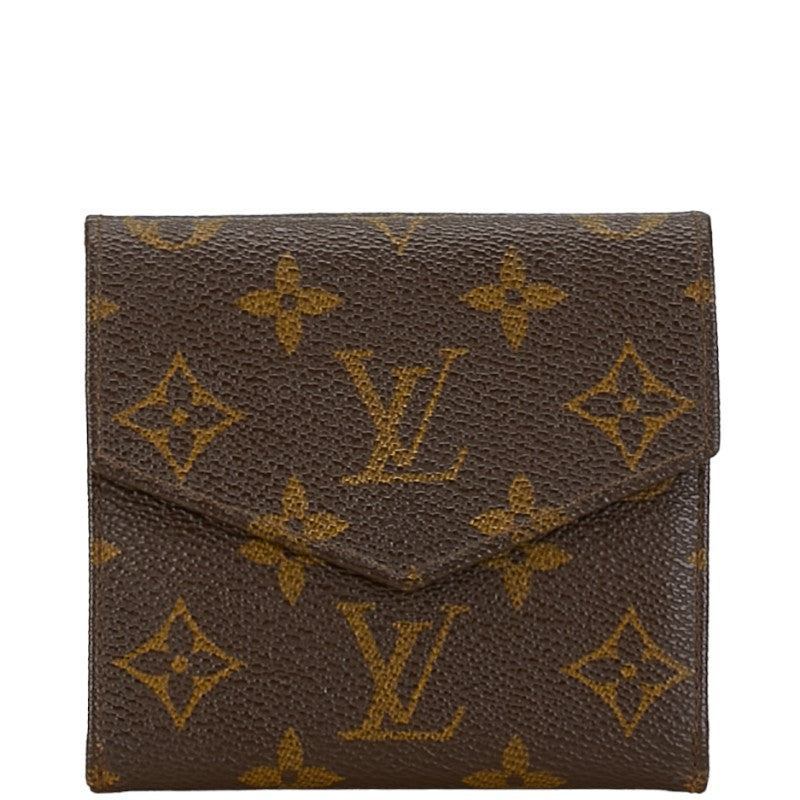 Louis Vuitton Monogram Bifold Wallet M61660 Brown PVC Leather in Very Good Condition