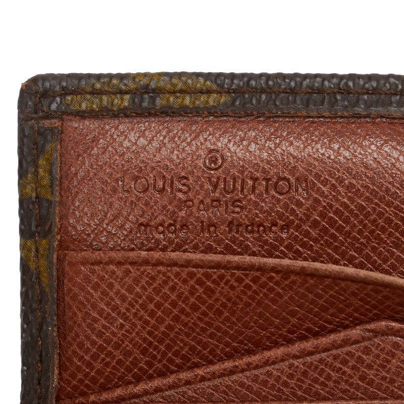 Louis Vuitton Monogram Bifold Wallet M61660 Brown PVC Leather in Very Good Condition