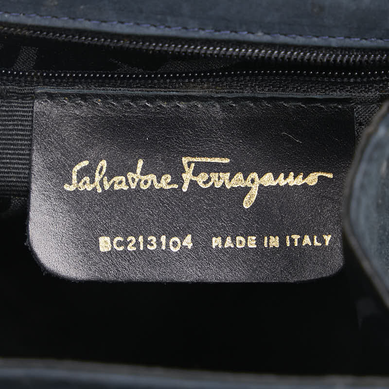 Salvatore Ferragamo Suede Leather Vara Ribbon Handbag