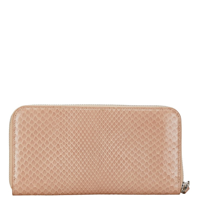 Tod's Python Zip Around Wallet Beige