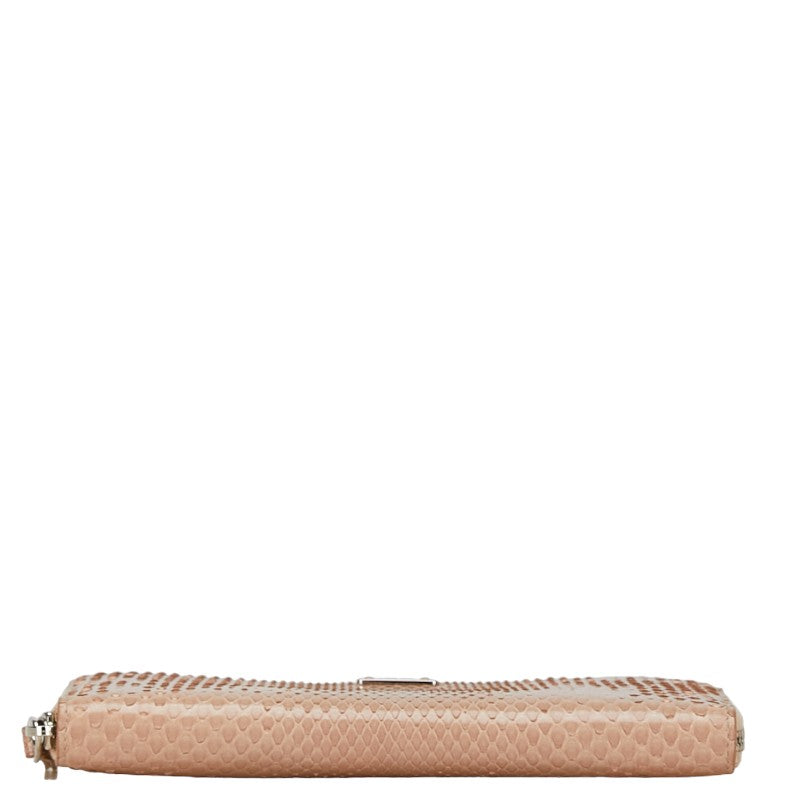 Tod's Python Zip Around Wallet Beige