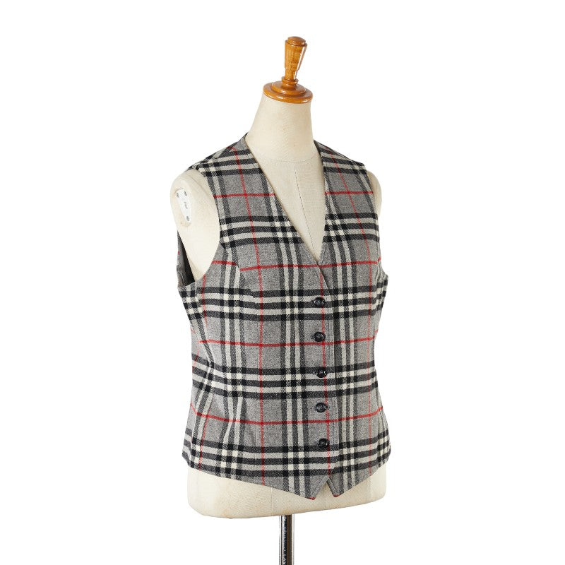 Burberry Nova Check Wool Vest Gray Multicolor in Very Good Condition