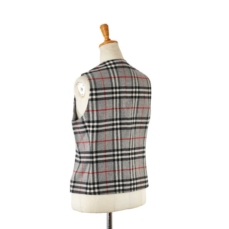 Burberry Nova Check Wool Vest Gray Multicolor in Very Good Condition