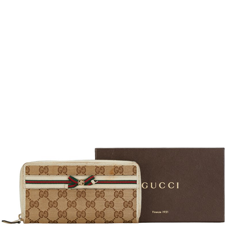 Gucci GG Canvas Mayfair Zip Around Wallet Canvas Long Wallet 257003 in Good condition