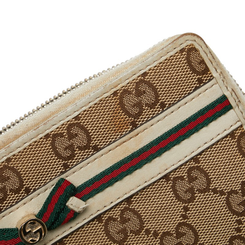 Gucci GG Canvas Mayfair Zip Around Wallet Canvas Long Wallet 257003 in Good condition