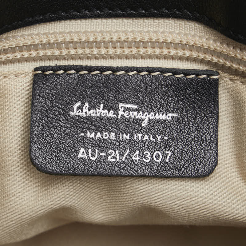 Salvatore Ferragamo Vara Canvas Leather Handbag