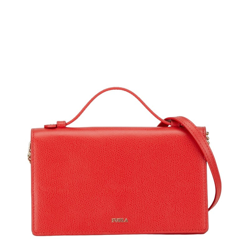 Furla Leather Square Chain Shoulder Bag