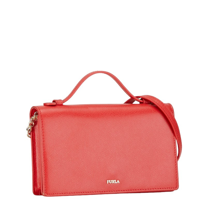 Furla Leather Square Chain Shoulder Bag