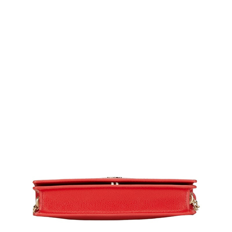 Furla Leather Square Chain Shoulder Bag