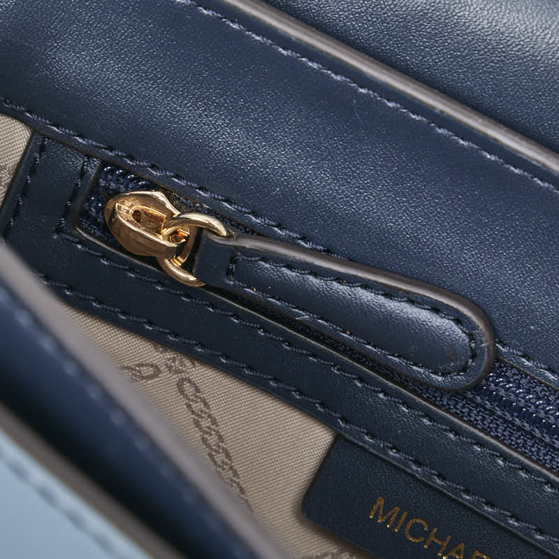 Michael Kors Studded Leather Shoulder Bag Blue