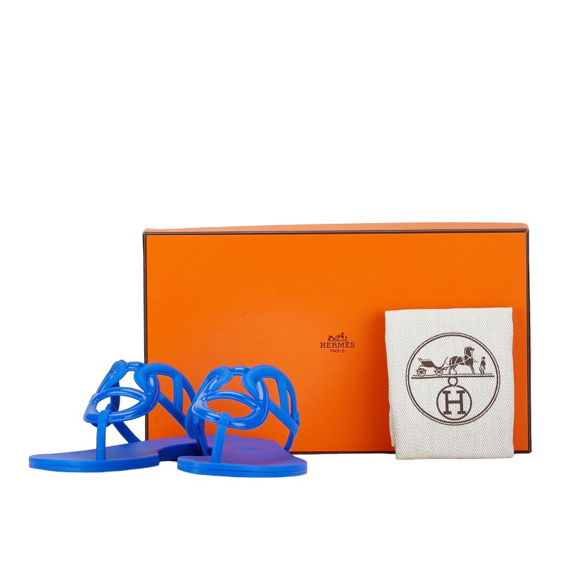 Hermes Egerie Sandals Blue Rubber 37