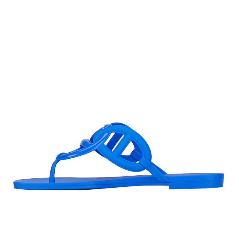 Hermes Egerie Sandals Blue Rubber 37