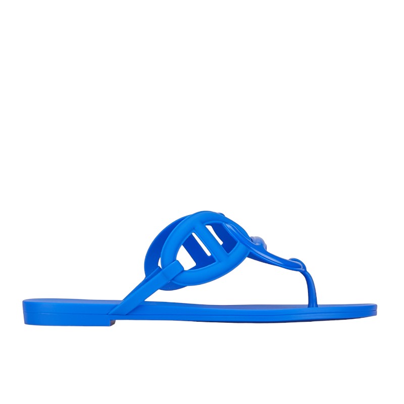 Hermes Egerie Sandals Blue Rubber 37