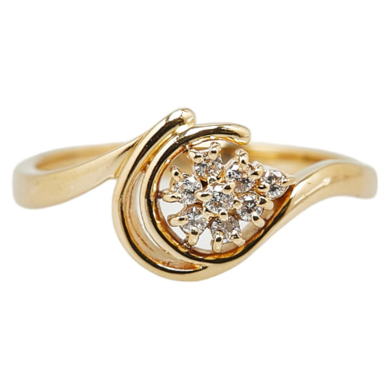 K18YG Yellow Gold Diamond 0.08ct Ring in Great Condition