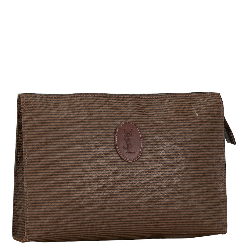 Yves Saint Laurent Brown PVC Clutch Pouch