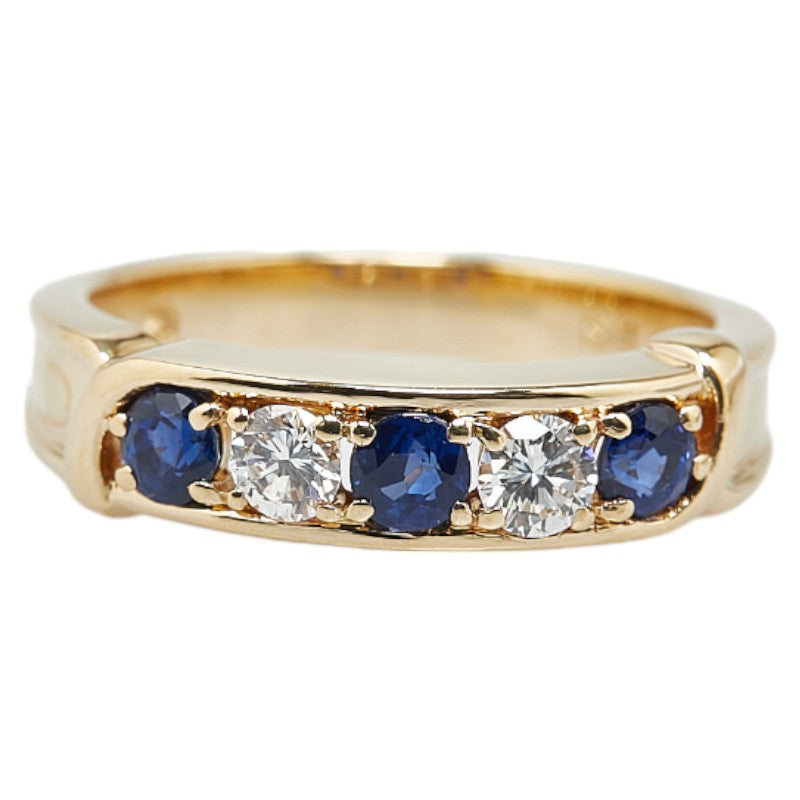 LuxUness 18k Gold Diamond & Sapphire Ring Metal Ring in Excellent condition