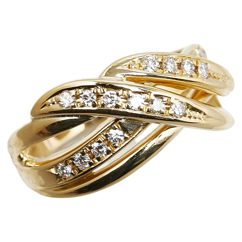 K18YG Yellow Gold Diamond Ring 0.19ct Size 11.5