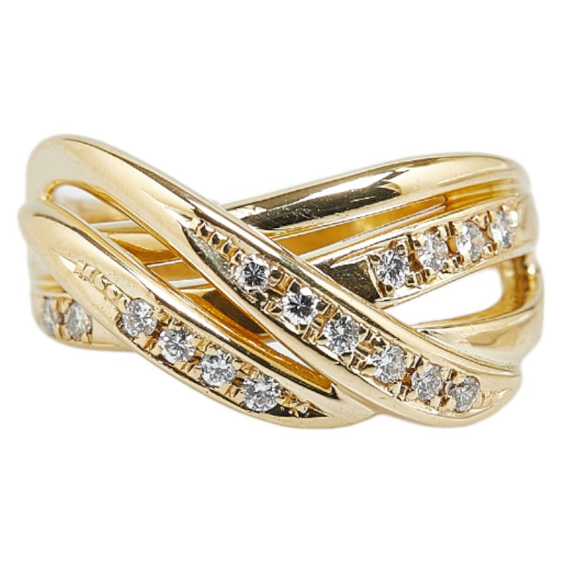 K18YG Yellow Gold Diamond Ring 0.19ct Size 11.5