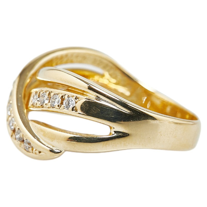 K18YG Yellow Gold Diamond Ring 0.19ct Size 11.5