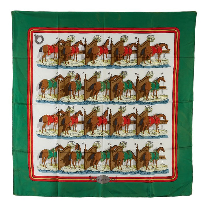 Hermes Silk Scarf Ecuries Horse Pattern in Very Good Condition