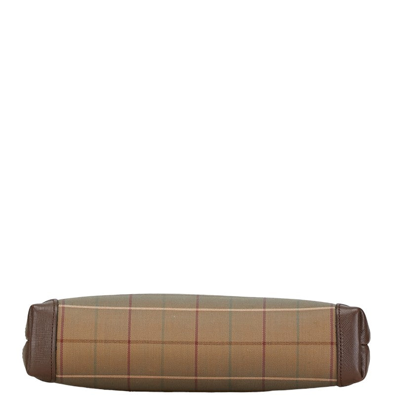 Burberry Canvas Leather Check Clutch Pouch