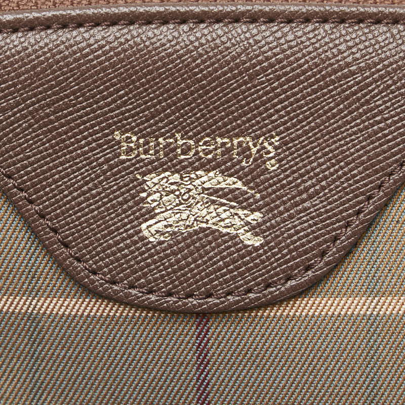 Burberry Canvas Leather Check Clutch Pouch in Very Good Condition