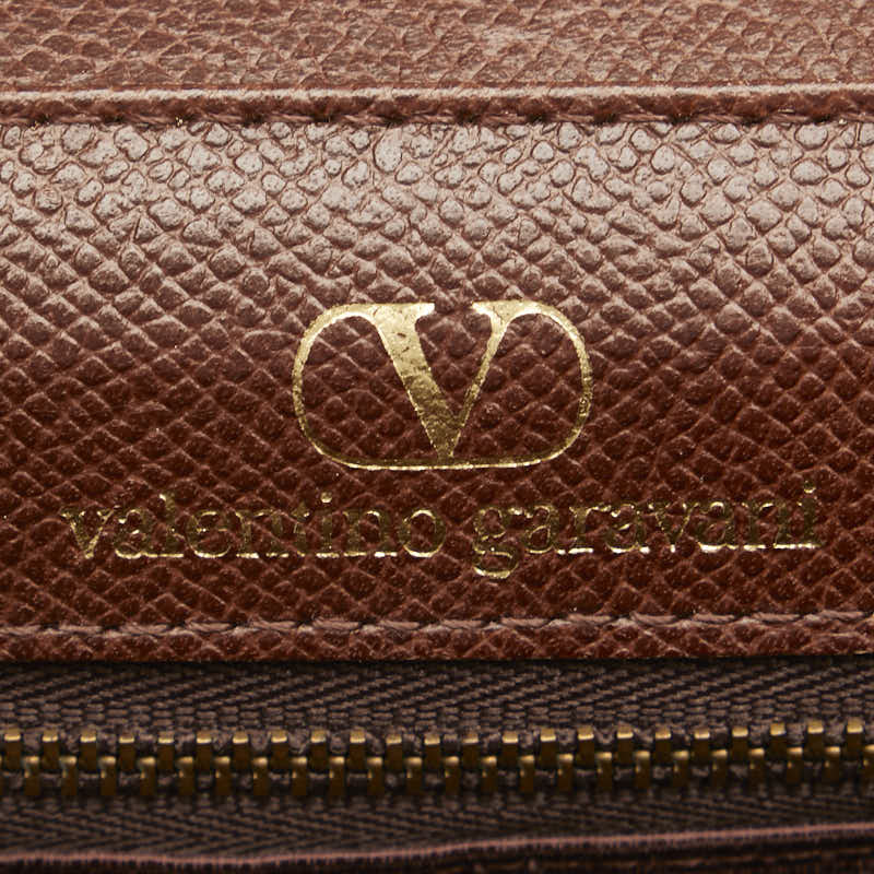 Valentino Leather 2WAY Handbag Brown