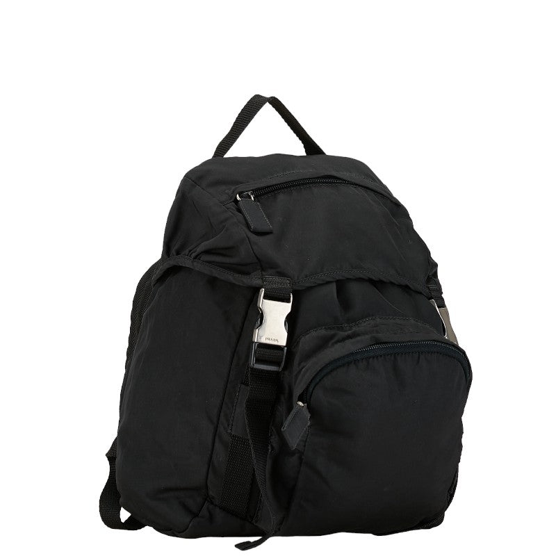 Prada Nylon Triangle Logo Backpack Black