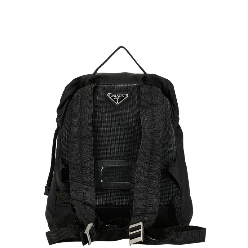 Prada Nylon Triangle Logo Backpack Black