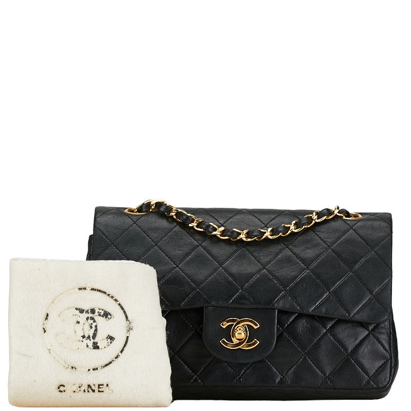 Chanel Coco Mark Double Flap Leather Shoulder Bag