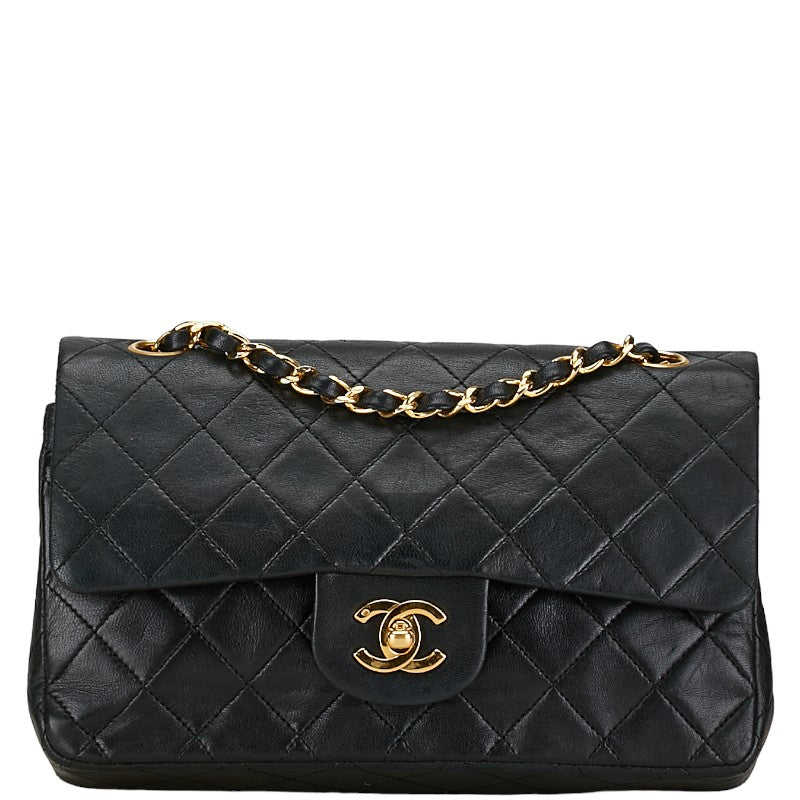 Chanel Coco Mark Double Flap Leather Shoulder Bag