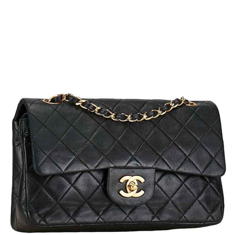 Chanel Coco Mark Double Flap Leather Shoulder Bag