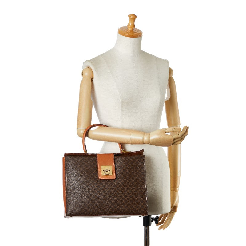 Celine Macadam Handbag Brown PVC Leather