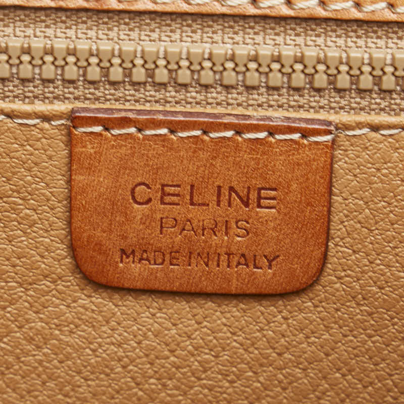 Celine Macadam Handbag Brown PVC Leather in Good Condition